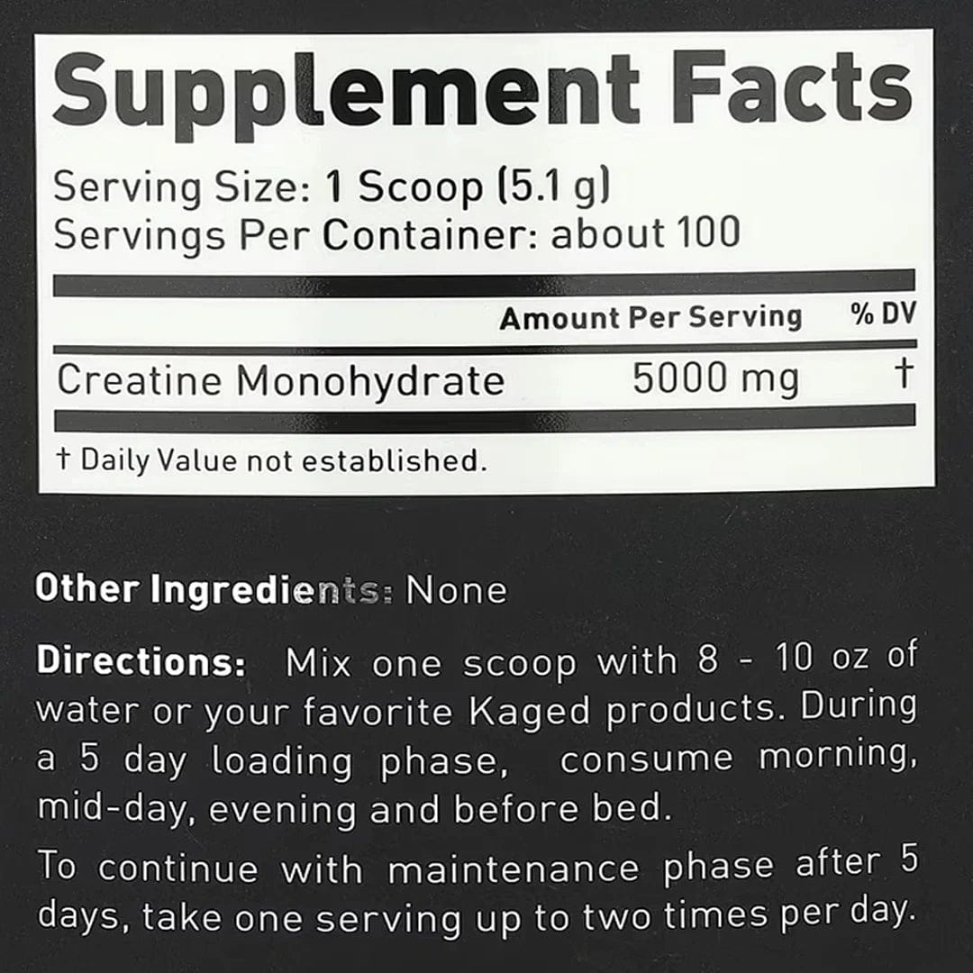Kaged, Creatine Monohydrate, Unflavoured, 1.12 lb (510 g) by Kaged